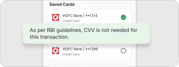 No CVV Needed