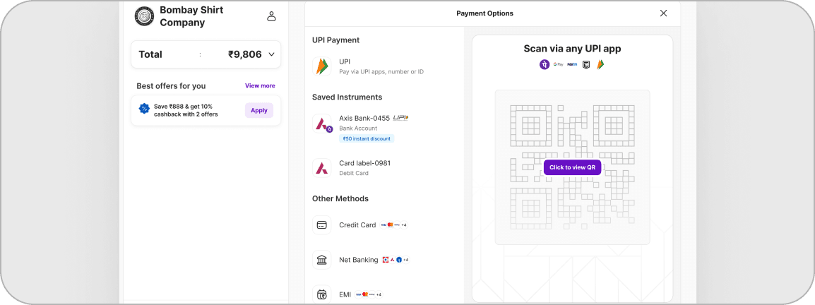 120+ Payment Modes