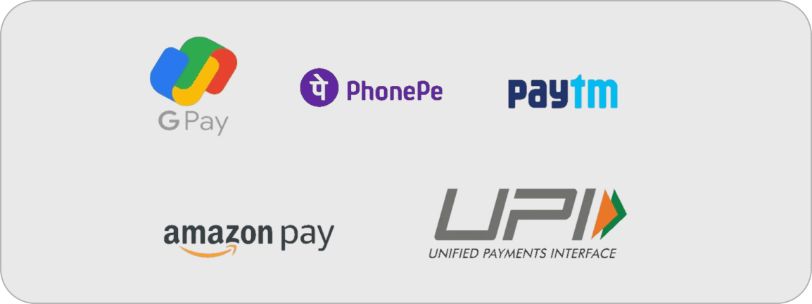 Supported by 30+ UPI Apps